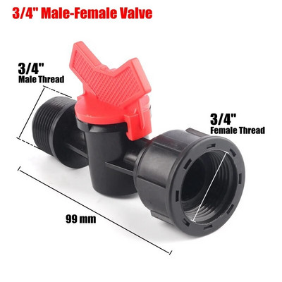 1 τμχ 1/2" 3/4" Μίνι σφαιρική βαλβίδα με σπείρωμα Υψηλής ποιότητας συνδετήρες νερού κήπου Ελεγκτές διακόπτη νερού βαλβίδας άρδευσης με σταγόνες