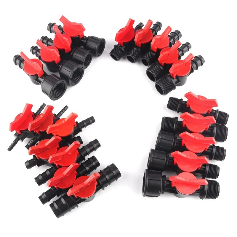 1db 1/2" 3/4" menetes mini golyóscsap Kiváló minőségű kerti vízcsatlakozók csepegtető öntözőszelep tömlőkapcsoló vízszabályozók