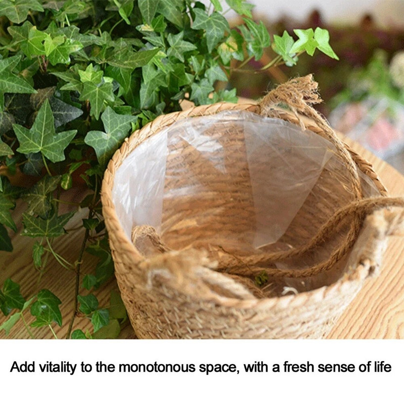 Lakásdekor Kert Növénytároló Kosár Függő Ültetőgép Szőtt beltéri kültéri virágcserep tartó Makramé növényakasztók