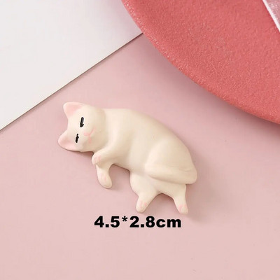 Διακοσμητικό κόσμημα 6 τμχ Cartoon Resin Cute Simulation Cat Barrett Scrapbook Craft Diy Miniature Στολίδι