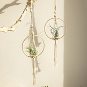 Μακραμέ Αέρας Κρεμαστά Γλάστρες Γλάστρες Boho Διακοσμητικό Σχοινί Στήριγμα φυτών Υφαντό καλάθι Μπαλκόνι Κήπος Υπνοδωμάτιο Δώρο