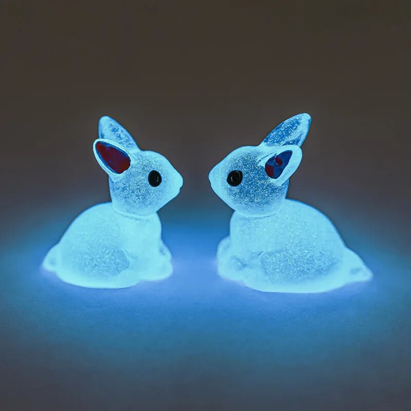 20/10 db Világító elfek nyúlfigurák Tündérkert Mikrotájdísz szabadtéri sötétben világító miniatűr virágcserép