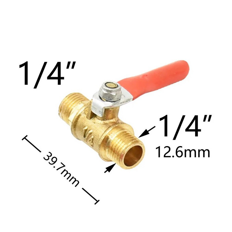 Sárgaréz 1/4 3/8 1/2 hüvelykes külső menetszelep víz kerti csap csatlakozó csepegtető öntözés szerelvények csőjavító csatlakozó 1db