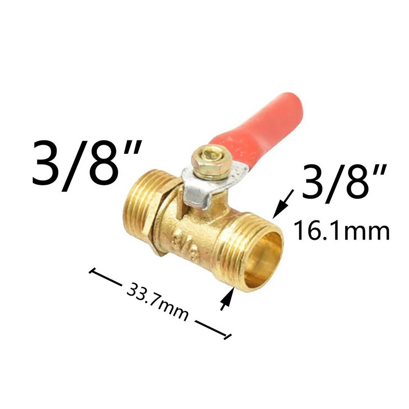 Sárgaréz 1/4 3/8 1/2 hüvelykes külső menetszelep víz kerti csap csatlakozó csepegtető öntözés szerelvények csőjavító csatlakozó 1db