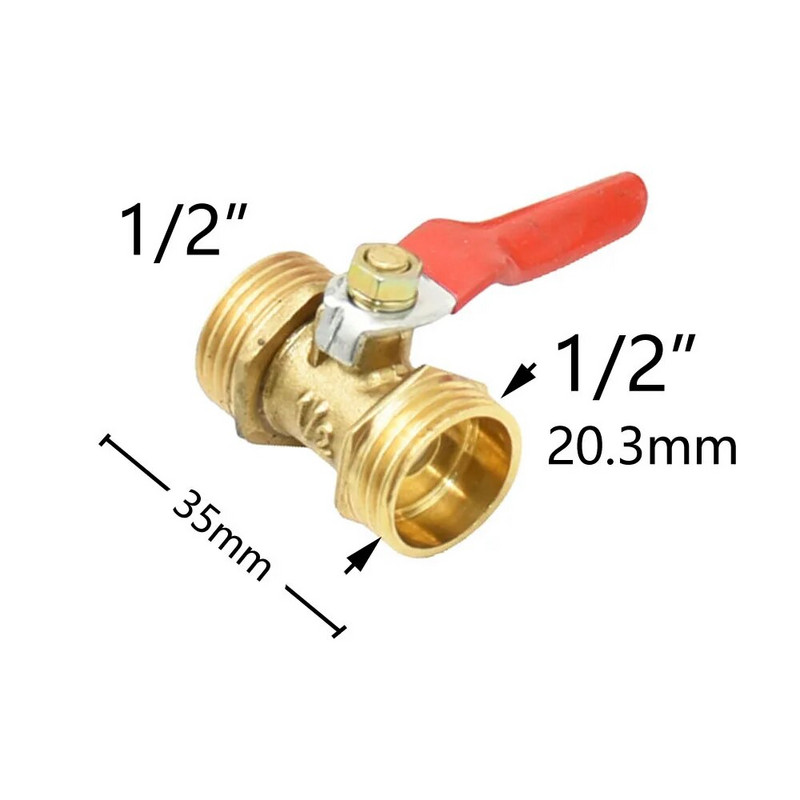 Sárgaréz 1/4 3/8 1/2 hüvelykes külső menetszelep víz kerti csap csatlakozó csepegtető öntözés szerelvények csőjavító csatlakozó 1db