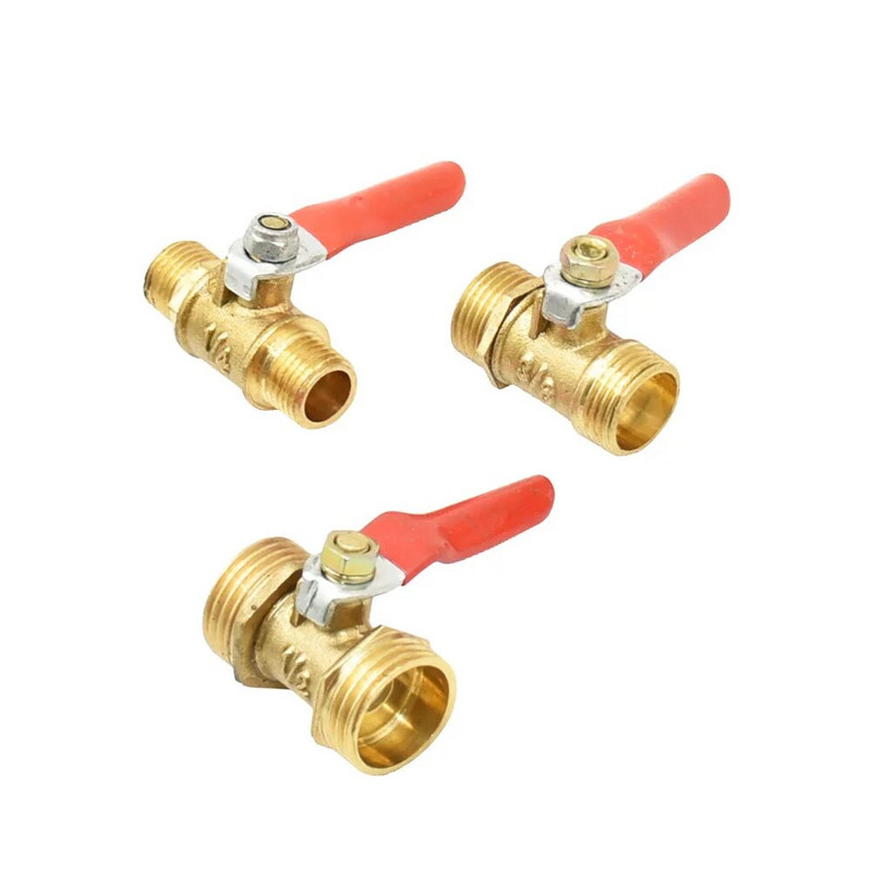 Sárgaréz 1/4 3/8 1/2 hüvelykes külső menetszelep víz kerti csap csatlakozó csepegtető öntözés szerelvények csőjavító csatlakozó 1db