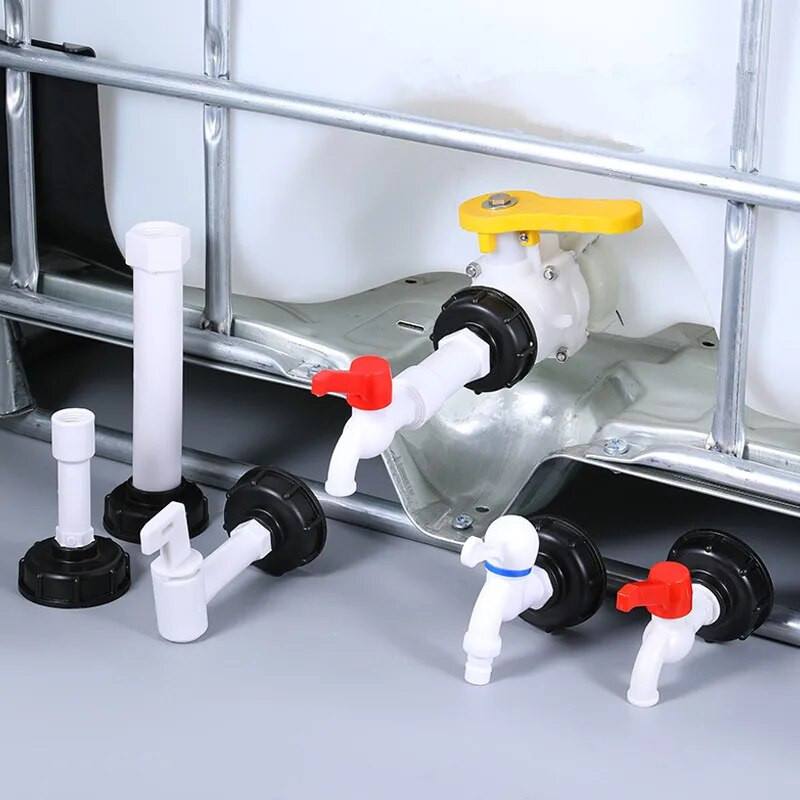 S60x6 IBC tartály adapter műanyaghoz 1/2" 3/4" csapcsere szelep szerelvények otthoni kerti vízcsatlakozók lefolyó csaptelep 1 db