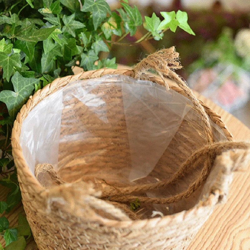 Virágcserép Rattan függő műanyag kosár óvodai virágcserép függő kerti növénytároló edények lakberendezési bonsai tartó