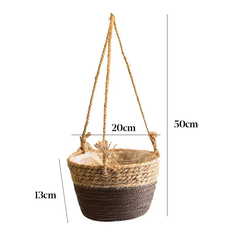 Virágcserép Rattan függő műanyag kosár óvodai virágcserép függő kerti növénytároló edények lakberendezési bonsai tartó