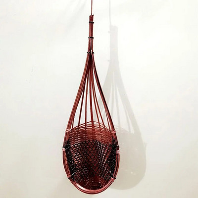 Kézzel készített bambusz szőtt akasztós kosár beltéri/kültéri függő ültetőgép szőtt kosár virágtartó kerti szőlő cserepes növénytartó