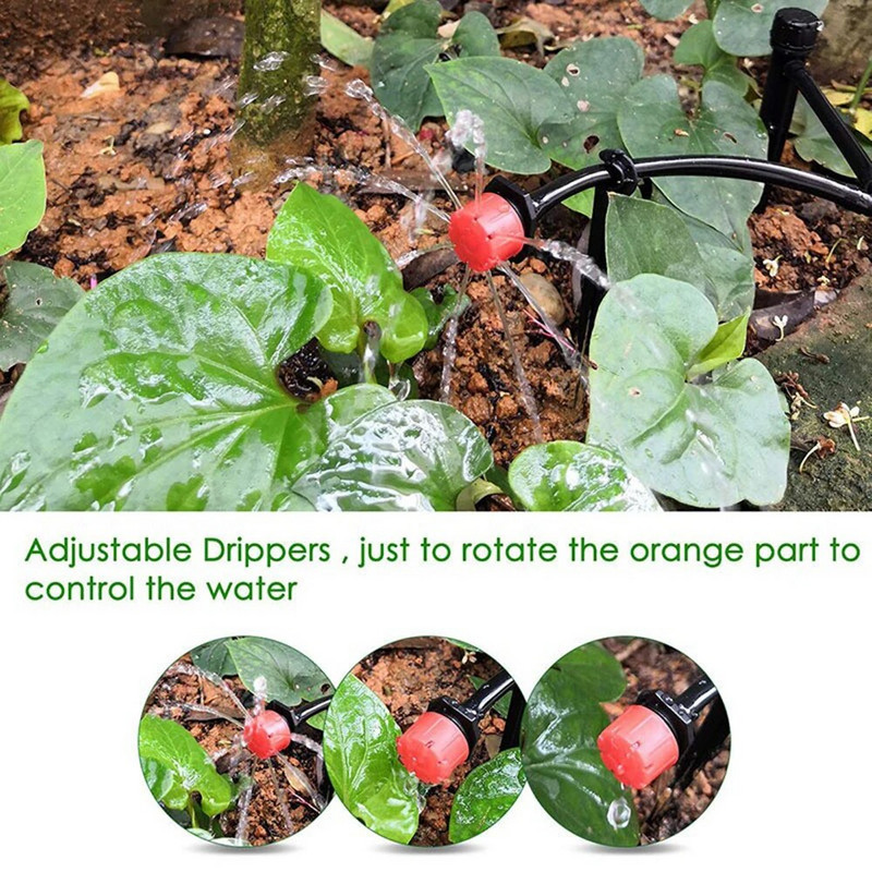 30-100 DB 4/7 mm-es kerti öntözőfúvóka állítható csepegtető szórófej Emitter mikro csepegtető erkély udvar üvegházi öntöző spray