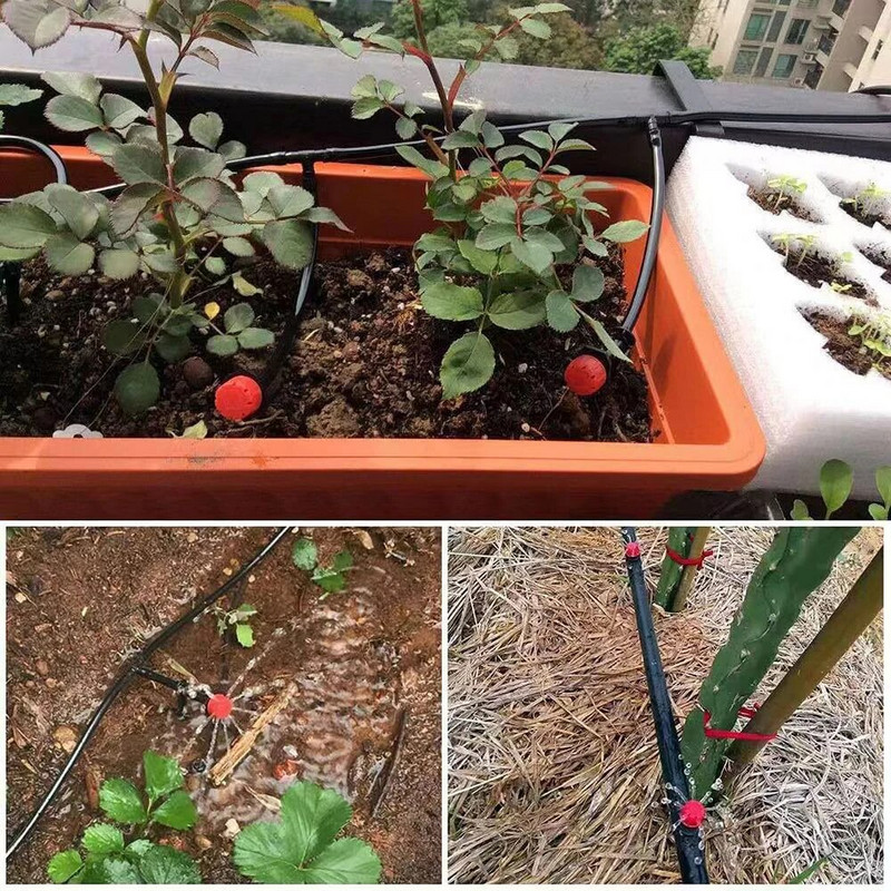 30-100 DB 4/7 mm-es kerti öntözőfúvóka állítható csepegtető szórófej Emitter mikro csepegtető erkély udvar üvegházi öntöző spray