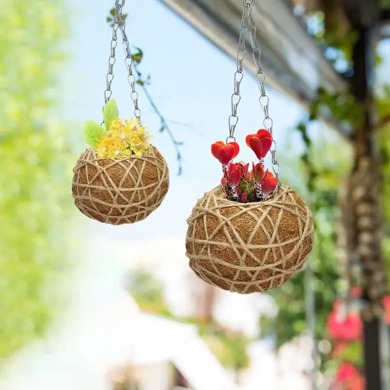 Fém akasztós kosár növényekhez virágos kerti cserepes ültetők hüvelykes, kerek huzalos növénytartó otthoni erkély dekorációs kellékeihez