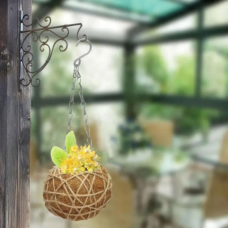 Fém akasztós kosár növényekhez virágos kerti cserepes ültetők hüvelykes, kerek huzalos növénytartó otthoni erkély dekorációs kellékeihez