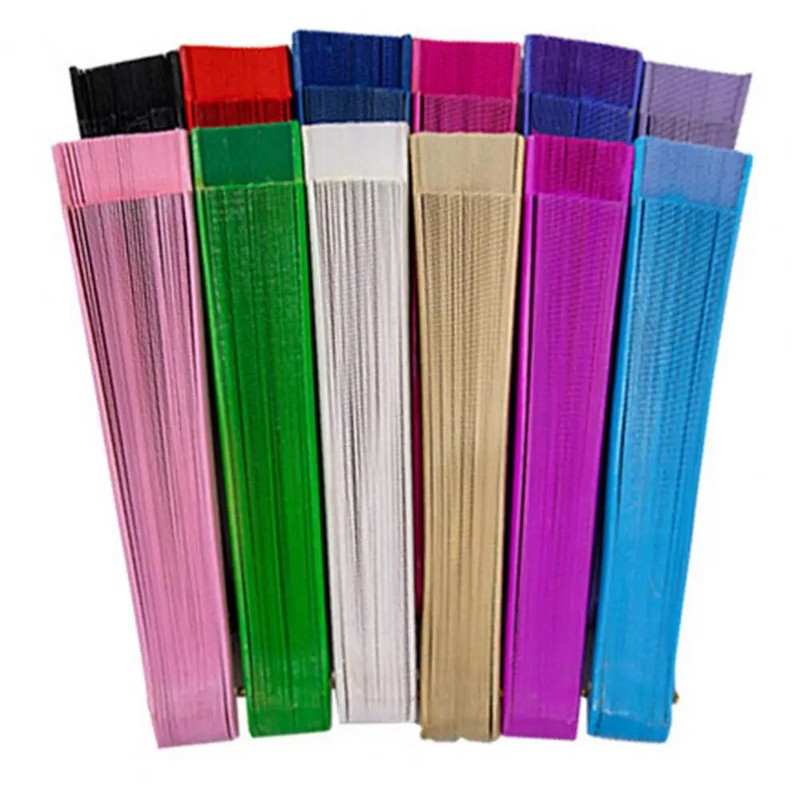 Műanyag Csontlegyező Selyemszövet Üres Összecsukható Legyező Kínai stílusú tánclegyező tiszta színű Taichi sima reggeli gyakorlat barkácsolás kézműves festék