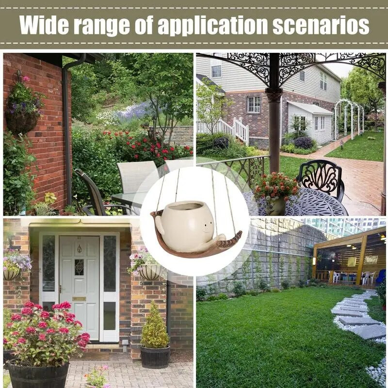 kreatív Swing Face ültető edények Akasztható gyantafejű ültetőgépek Virágcserepek Kreatív Dekoratív Aranyos pozsgások Növények Cserepes kosár