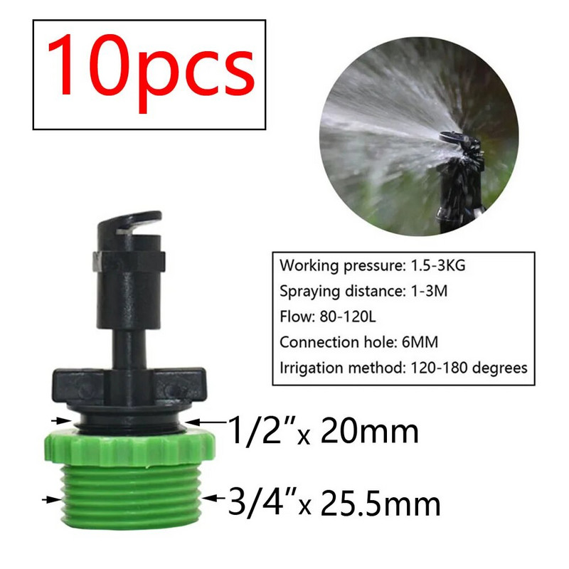 Csepegtető öntözés öntözés locsoló csepegtető üvegház kertben állítható párakibocsátó karó mikro spray forgó fúvóka