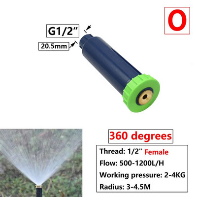 Αναδυόμενος ψεκαστήρας γκαζόν κήπου 90/180/360 μοιρών περιστροφής ψεκαστήρας Ρυθμιζόμενα ανταλλακτικά ακροφύσια σκέδασης για άρδευση