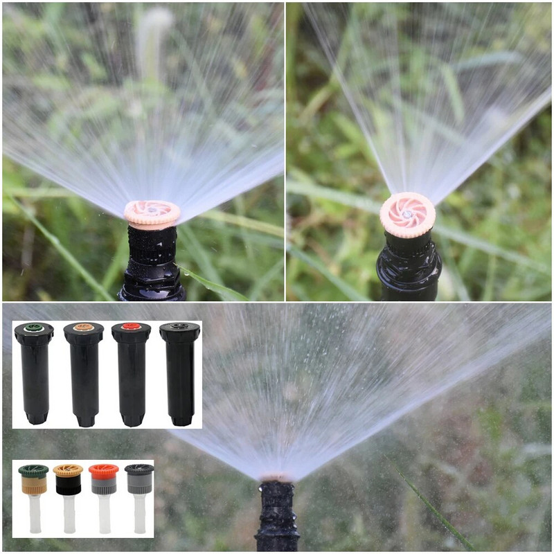 Kerti pázsit felugró öntöző 90/180/360 fokos forgású locsoló állítható csere szórófúvókák öntözéshez