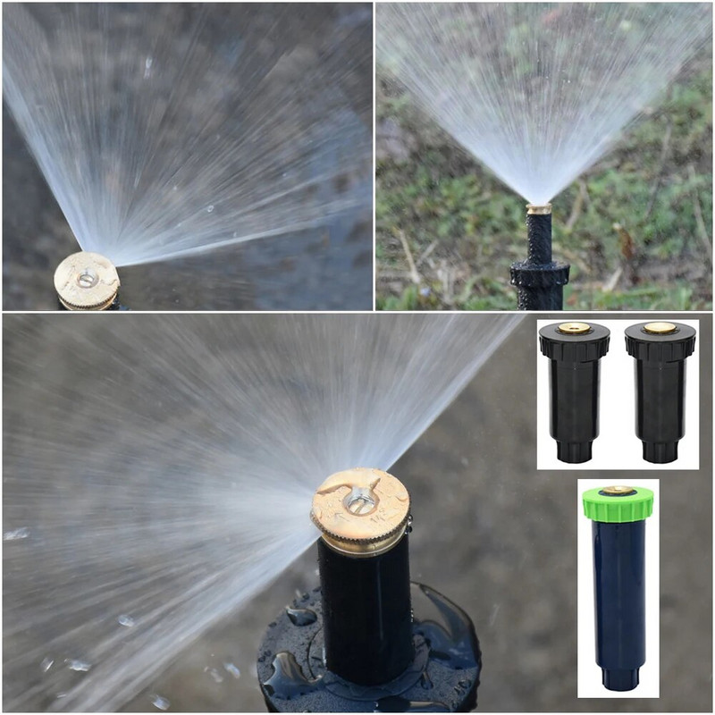Kerti pázsit felugró öntöző 90/180/360 fokos forgású locsoló állítható csere szórófúvókák öntözéshez