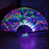 Party Prop Fan Πολύχρωμα Rave Fans Bamboo Ribs Διακοσμητικά δώρα για χορευτικά πάρτι Φεστιβάλ Ζωντανά αξεσουάρ για άνδρες Γυναικεία