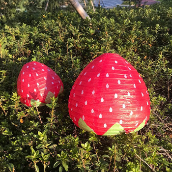 3D хартиени фенери с форма на ягоди Пролетен парти Декор на тема ягоди Декорации за парти за рожден ден Хартиен фенер със специална форма