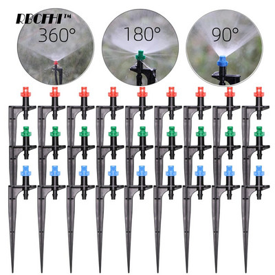 RBCFHI 90/180/360 градусова дюза за микрозамъгляване на 11 см кол 1/4`` съединител за шипове Дюзи за напояване на оранжерии в градината