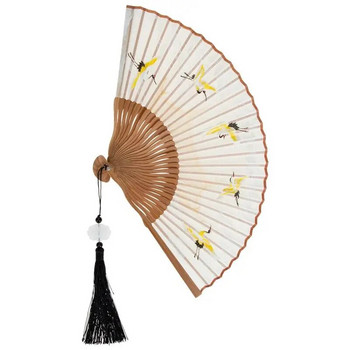 Вентилатор Сгъваеми ръчни вентилатори Сгъваема китайска стена Голям декор, ръчна японска коприна, реколта, декоративни флорални сватби, малки занаяти