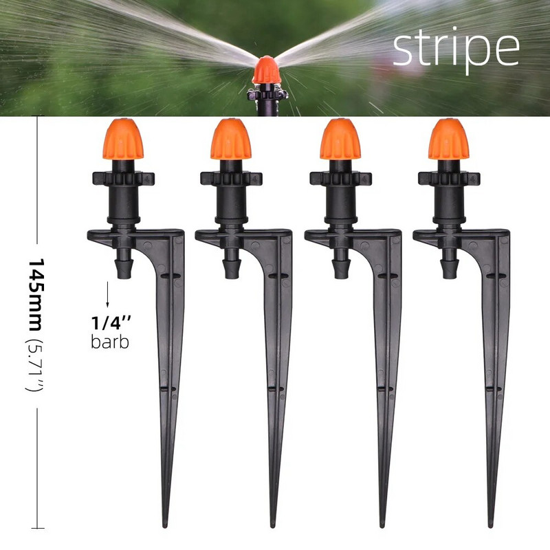 15 db 7,5 mm-es öntözőfúvóka 15 cm-es tartóállvánnyal 90°/180°/360°/csíkos permetezési szög Opcionális kerti öntözőszórók