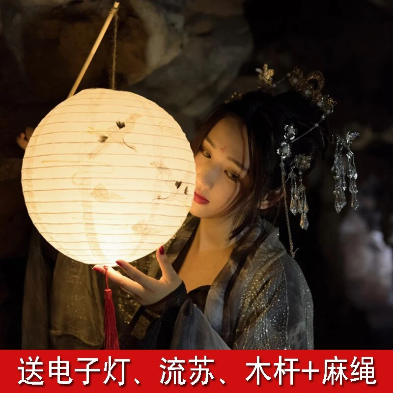 1db piros fehér szilvavirág kerek papír lámpás lámpaernyő kínai keleti stílusú könnyű étterem esküvői parti lakberendezési ajándékok