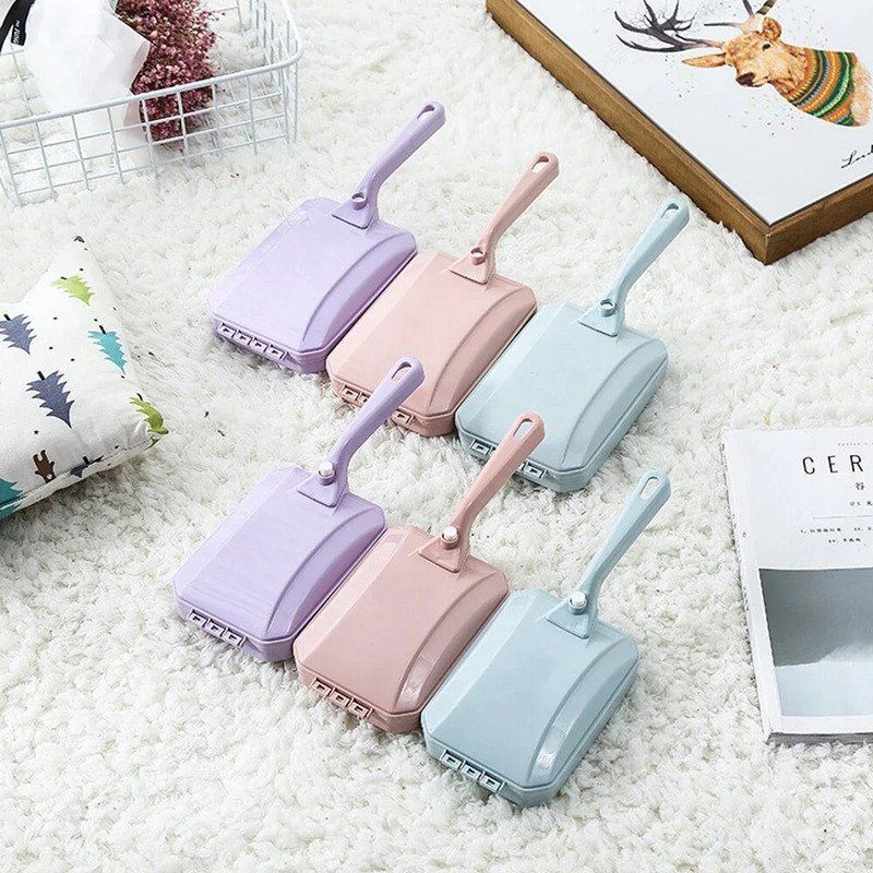 Elektrosztatikus szőnyegpadlóseprő kefe Kézi kanapétisztító henger az ágybolyhokhoz Szemétgyűjtővel Háztartási portisztító