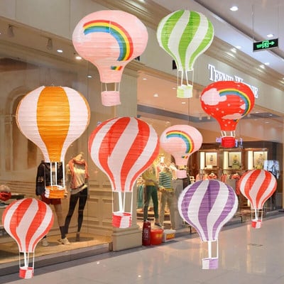 12``30cm Rainbow balon na topli zrak Papirnati lampion Vjenčanje Valentinovo Dekor Dječja spavaća soba Viseći pribor za rođendane