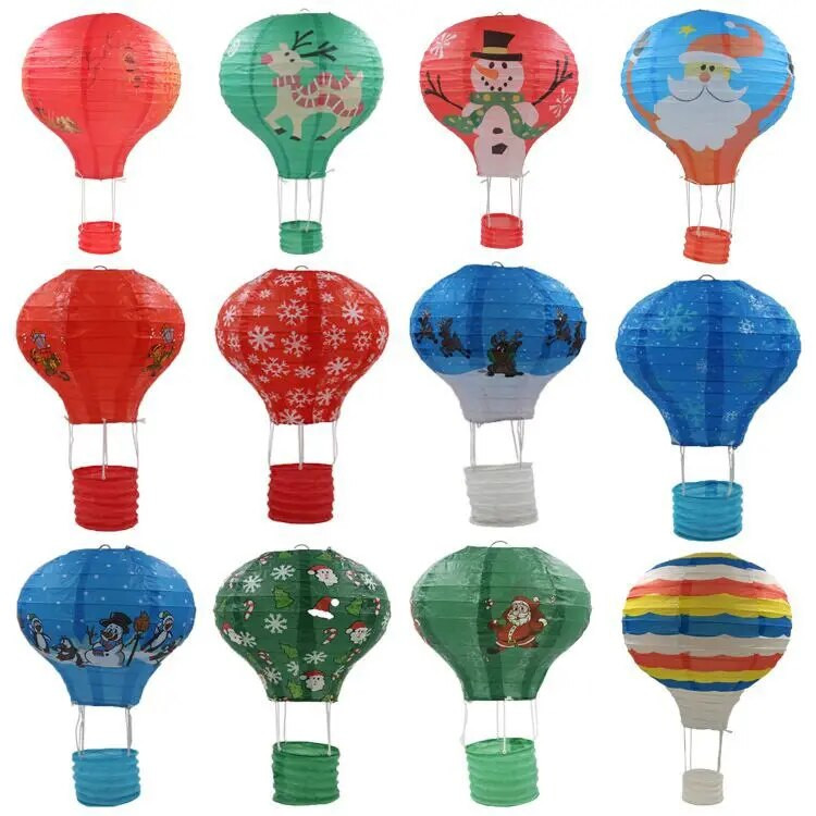12``30 cm-es szivárvány hőlégballon papír lámpás esküvői Valentin-napi dekoráció Gyermek hálószoba akasztós születésnapi parti kellékek