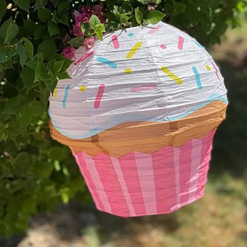 Χάρτινα φαναράκια Cupcake 30 εκατοστών Γάμος Γάμος Baby Shower Party Κρεμαστά παγωτό κέικ Φανάρια για γιορτινά πάρτι διακόσμησης