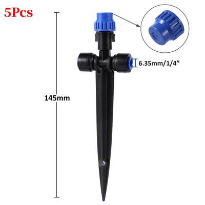 5db állítható 1/4" öntözőködtető csepegtető 360 fokos locsoló csepegtető öntözőeszköz 4/7 mm-es tömlő Kerti udvar üvegház