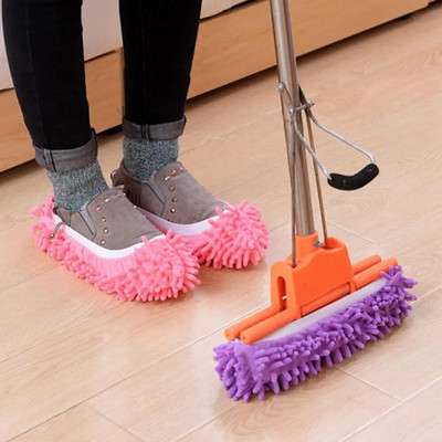 1 Pair Soft House Floor Mopping Cleaning Slipper Shoes Cover Mop Dust Cleaner