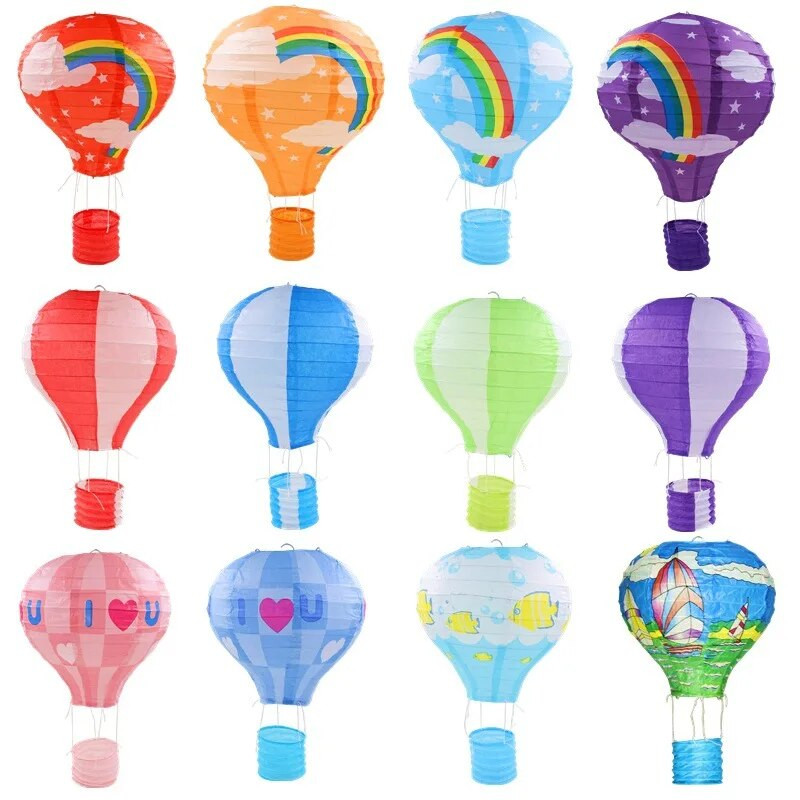 1 db 40 cm-es hőlégballon papír lámpás színes gyerekek születésnapi parti esküvői fesztivál Lakberendezési lámpák kézműves kellékek