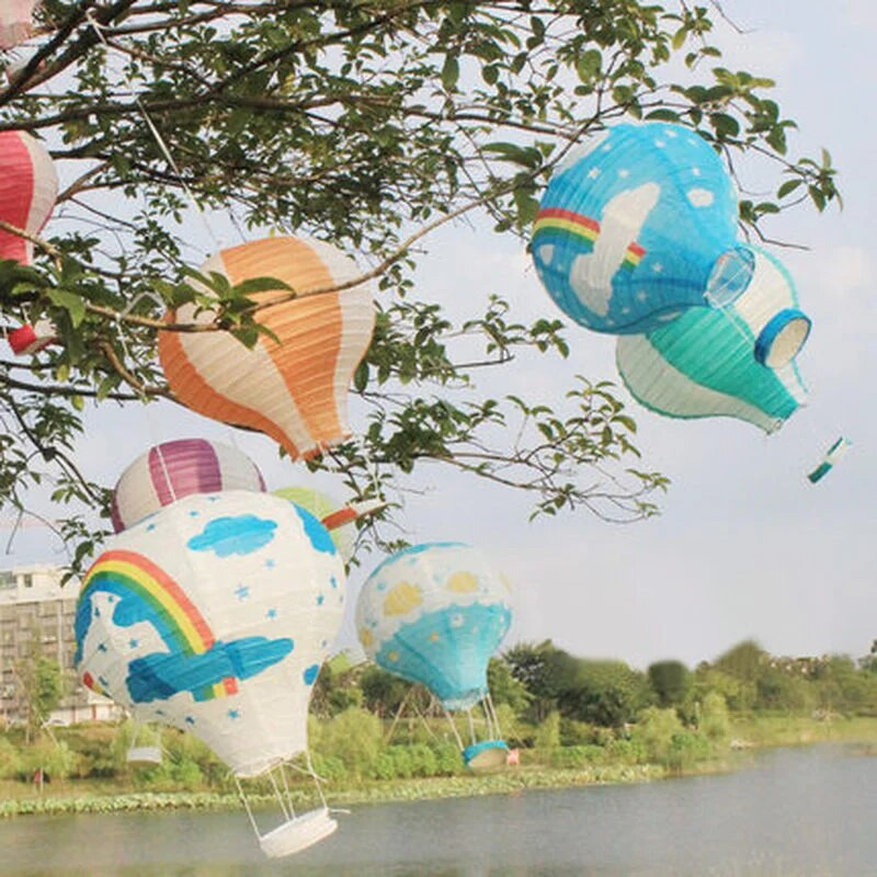 14 hüvelykes 35 cm-es 1db esküvői születésnapi dekoráció Hőlégballon Papír Lámpás Karácsonyi Fesztiválbár Barkácsolás Léggömb Lámpás