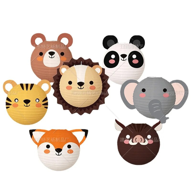 Divatos kreatív rajzfilm állati papírlámpás kézi lógó barkácslámpás óvodai parti gyereknapi tanteremdekoráció