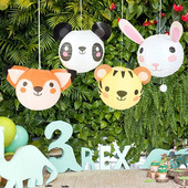 Állati dzsungel témájú bulilámpás rajzfilm Rókanyúl oroszlán Papírlámpás babazuhany akasztós dísz születésnapi barkács dekorációk