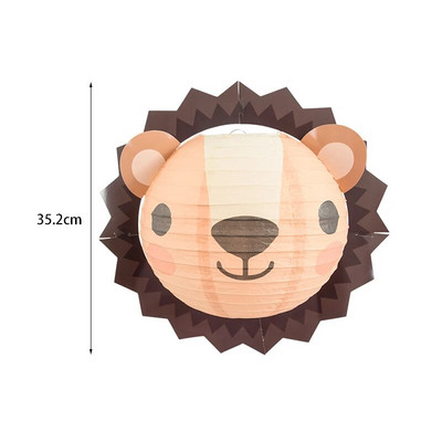 Állati dzsungel témájú bulilámpás rajzfilm Rókanyúl oroszlán Papírlámpás babazuhany akasztós dísz születésnapi barkács dekorációk
