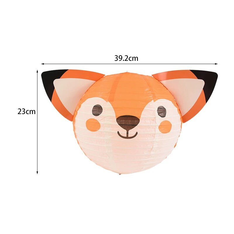 Állati dzsungel témájú bulilámpás rajzfilm Rókanyúl oroszlán Papírlámpás babazuhany akasztós dísz születésnapi barkács dekorációk