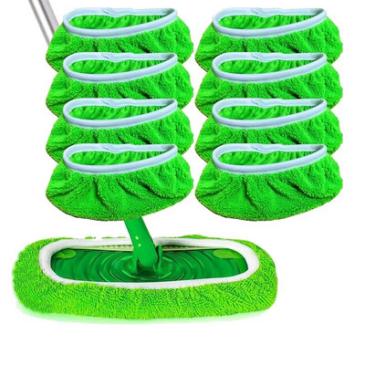 Piemērots Swiffer Flat Mop auduma absorbējoša sūkļa rezerves daļu nomaiņai, auduma pārvalkam mājsaimniecības sausai un mitrai rotējošai mopai 8 iepakojums