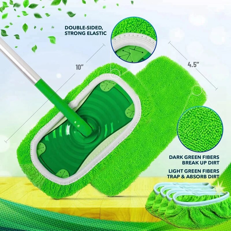 Tinka Swiffer Flat Mop šluostės sugeriančios kempinės atsarginių dalių pakeitimo audinio dangteliu buitiniam sausam ir šlapiam rotaciniam šluostei 8 pak.