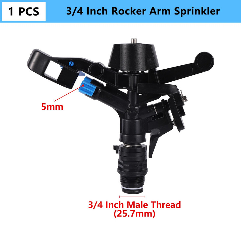 1/2"3/4"-es, 360-as szögben forgó locsoló locsológépek, 1/2"3/4" hüvelykes, forgó locsológépek mezőgazdasághoz, füves öntözőhöz, kerti öntözőhöz, 1 db