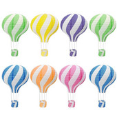 30 cm-es szivárványos hőlégballon, színes barkácspapír lámpák, összecsukható függő kosár gyerekeknek születésnapi parti esküvői dekorációs kellékek