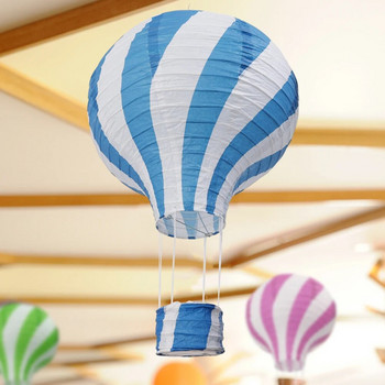 30cm Rainbow Het Air Balloon Πολύχρωμα φαναράκια από χαρτί DIY Πτυσσόμενο κρεμαστό καλάθι παιδικό πάρτι γενεθλίων Είδη διακόσμησης γάμου