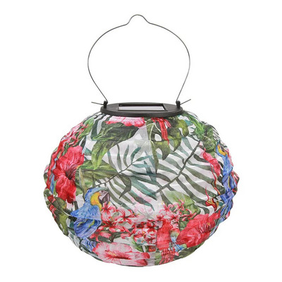 20 cm-es vízálló napelemes LED kínai lámpás lámpa kültéri kerti esküvői ünnepi party nyomtatott dekoratív kerek függő lámpa