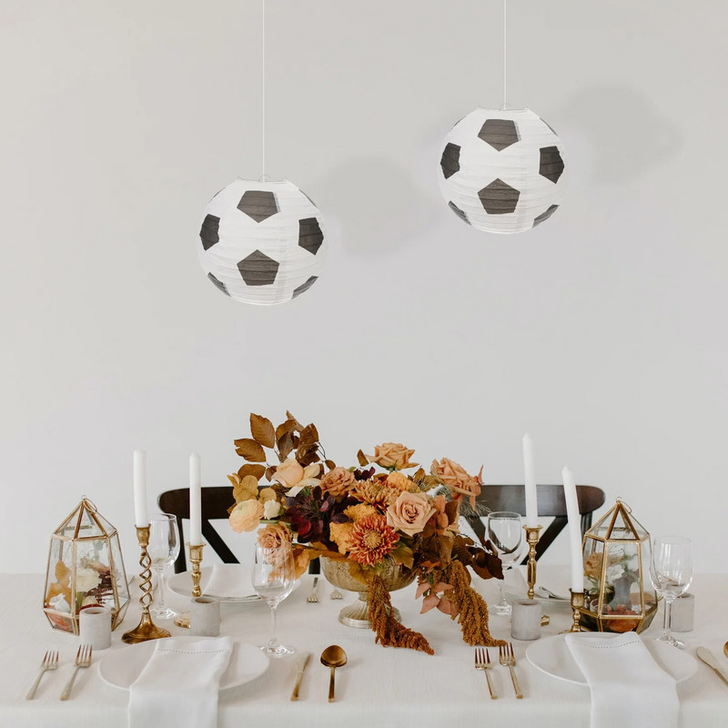 Lámpás Papír Függő Labda Lámpák Futball Dekorációk Buli Foci Kínai Japán Sport Kupa Lámpa Mennyezeti Dísz