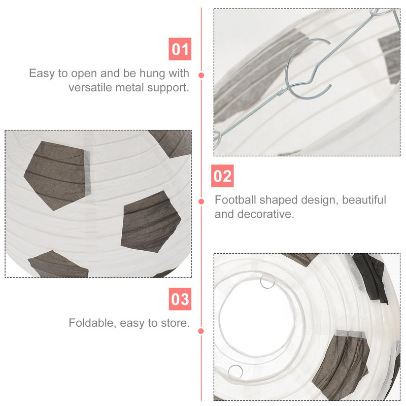 Lámpás Papír Függő Labda Lámpák Futball Dekorációk Buli Foci Kínai Japán Sport Kupa Lámpa Mennyezeti Dísz